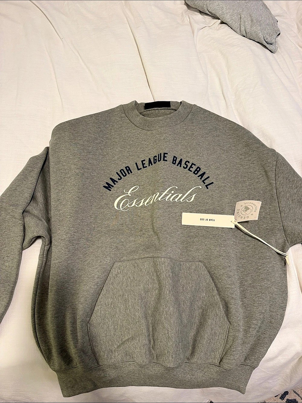 Fear of God Essentials MLB Sport Crewneck Gray Sweatshirt